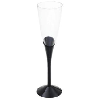 Flute Plast Champagneglas Sort