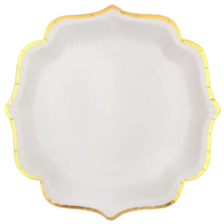 Guldkant Scallop Paptallerkener