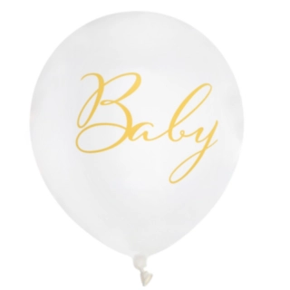 Baby Latexballoner Hvid/Guld