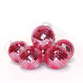 Diskokugler Hot Pink 8 cm