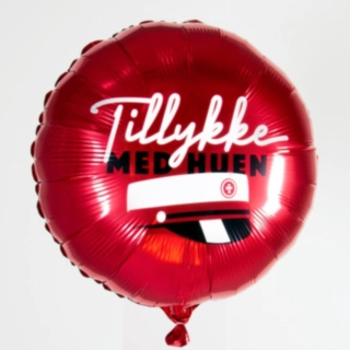 Rund Tillykke Med Huen Folieballon Rød