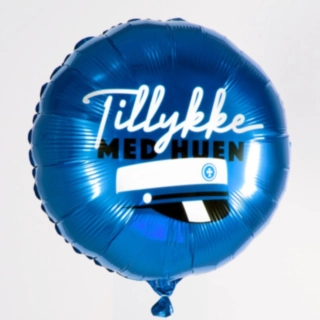 Rund Tillykke Med Huen Folieballon Blå