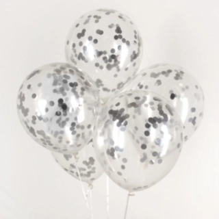 Konfetti Balloner Sølv