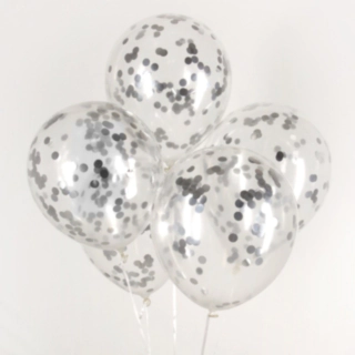Konfetti Balloner Sølv