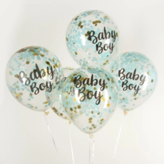 Baby Boy Konfetti Balloner Lyseblå
