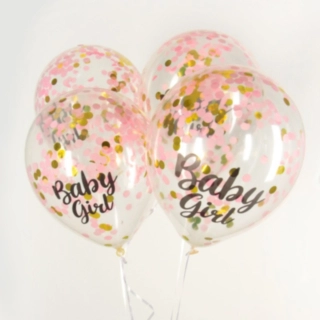 Baby Girl Konfetti Balloner Lyserød