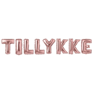 Tillykke Folieballoner Rosa Guld