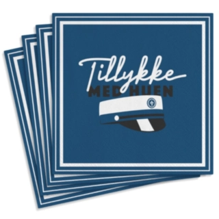 Tillykke Med Huen Servietter Blå
