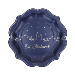 Eid Mubarak Paptallerkener Mørkeblå
