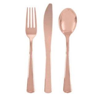 Plastik Bestik Rosaguld