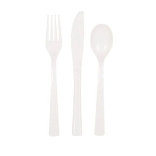 Plastik Bestik Hvid
