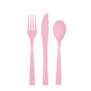 Plastik Bestik Lyserød