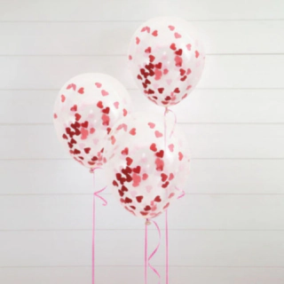 Rød Hjerte Konfetti Balloner