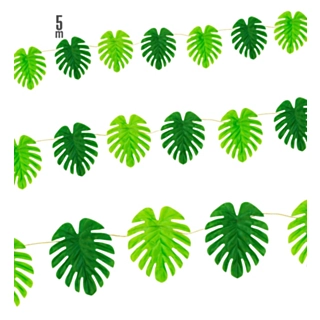 Monstera Blad Guirlande Grøn