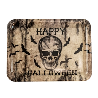 Skelet Halloween Serveringsfad Firkant