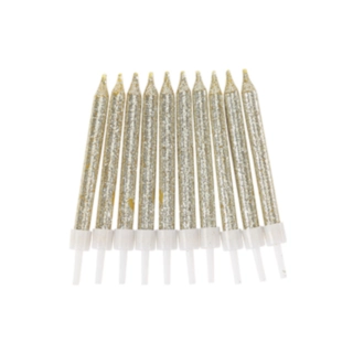 Glitter Kagelys Guld