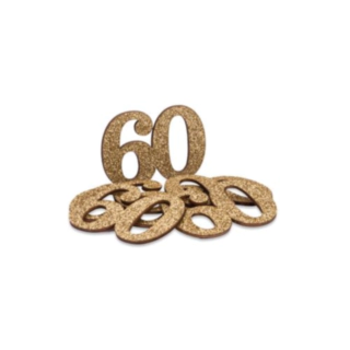 60 Års Bordkonfetti Guld