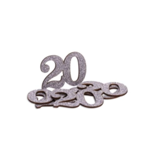 20 Års Bordkonfetti Sølv
