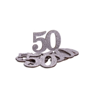 50 Års Bordkonfetti Sølv