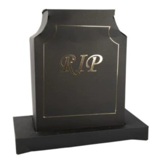 RIP Gravsten 3D Dekoration Sort/Guld
