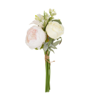 Kunstig Blomsterbuket Hvid/Lyserød