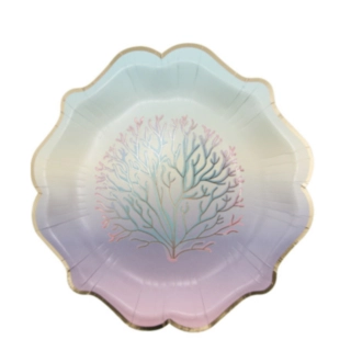 Koral Paptallerkener Pastel/Guld