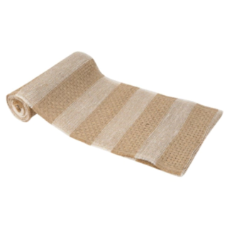 Stribet Bordløber Natur/Creme