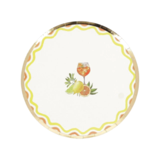 Citrus Paptallerkener Guldkant