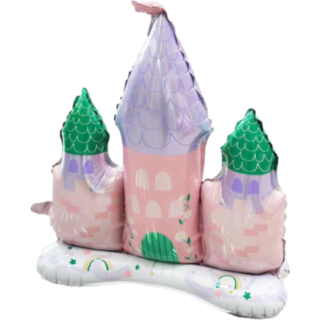 Prinsesseslot Folieballon Lyserød/Grøn
