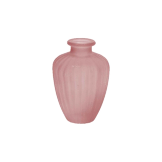 Rillet Glasvase Rosa