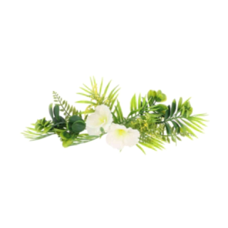 Kunstig Blomsterdekoration Hvid/Grøn