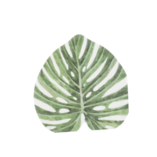 Monstera Servietter Grøn/Hvid