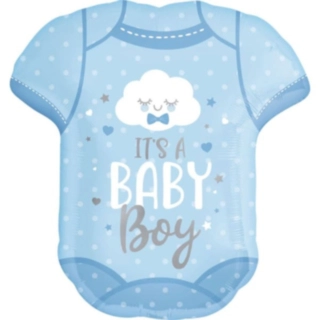 It’s a Baby Boy Folieballon Babybody Lyseblå