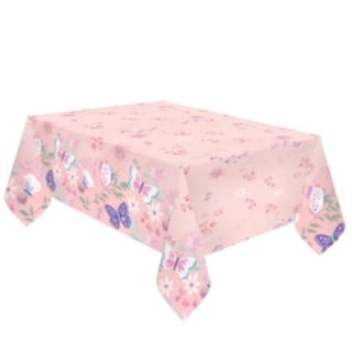 Sommerfugl & Blomster Dug Lyserød