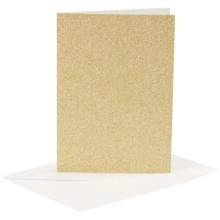 Kort Med Kuvert Guld Glitter