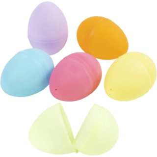 Plast Påskeæg Pastel 6 x Ø 4 cm