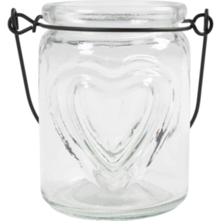 Glas Lanterner Med Hjerte Relief