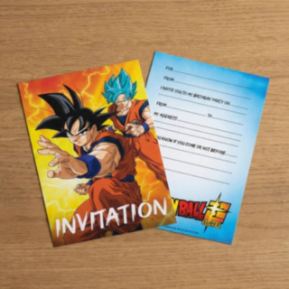 Dragon Ball Super® Invitationer Med Kuverter