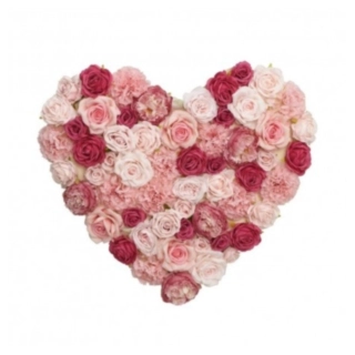 Kunstig Blomster Hjerte Vægophæng Lyserød