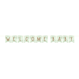 Welcome Baby Banner Støvet Grøn