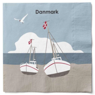 Danmark Båd Servietter Blå