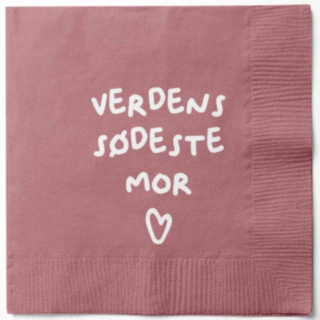 Verdens Sødeste Mor Servietter Pink
