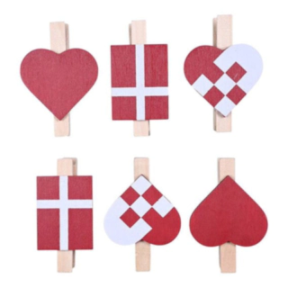 Hjerte/Flag Klemmer Rød