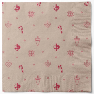Dansk Jul Servietter Beige/Rød