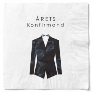 Årets Konfirmand Servietter Hvid/Sort