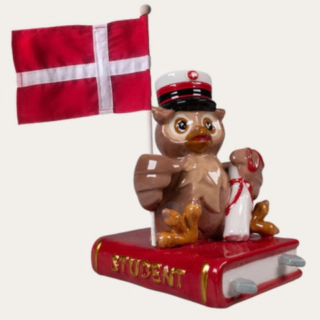 Studenterugle Dekorationsfigur Rød