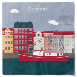 Danmark Båd Servietter Rød