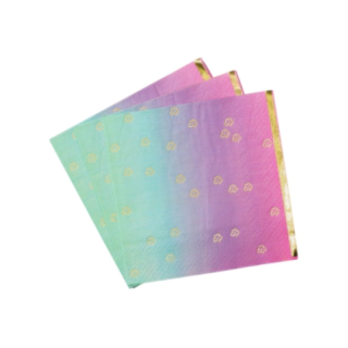 Ombre Servietter Pastel/Guld