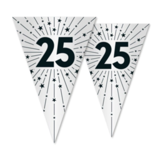 25 Års Guirlande Hvid/Sort
