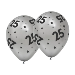 25 Års Latexballoner Sølv
